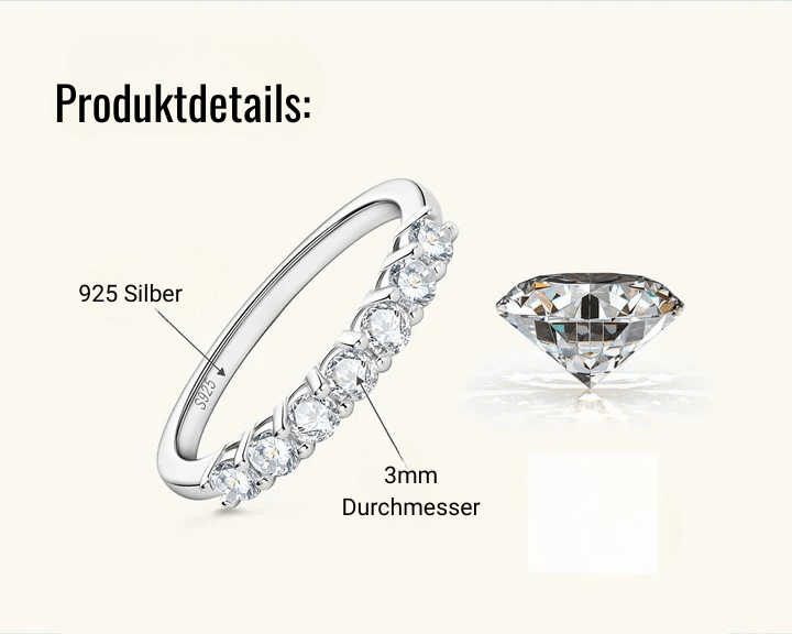 Eleganter Zirkonia - Ring aus 925er Silber - Nach - Dir.de