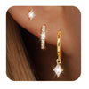 Elegantes 3er - Set Ohrringe in Gold mit Zirkonia - Nach - Dir.de