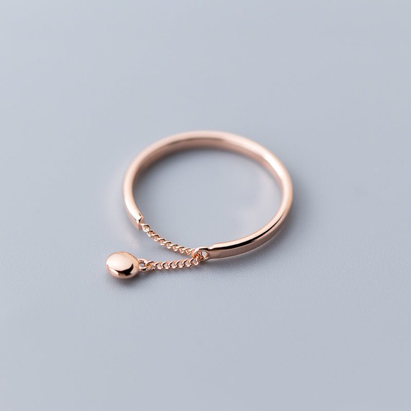 Feine Ringe mit zarter Kugel - Anhänger - Kette (Silber & Roségold) - Nach - Dir.de