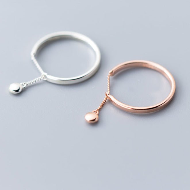 Feine Ringe mit zarter Kugel - Anhänger - Kette (Silber & Roségold) - Nach - Dir.de