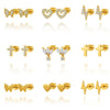 Goldene Ohrstecker mit Zirkonia - Blattdesign - Nach - Dir.de