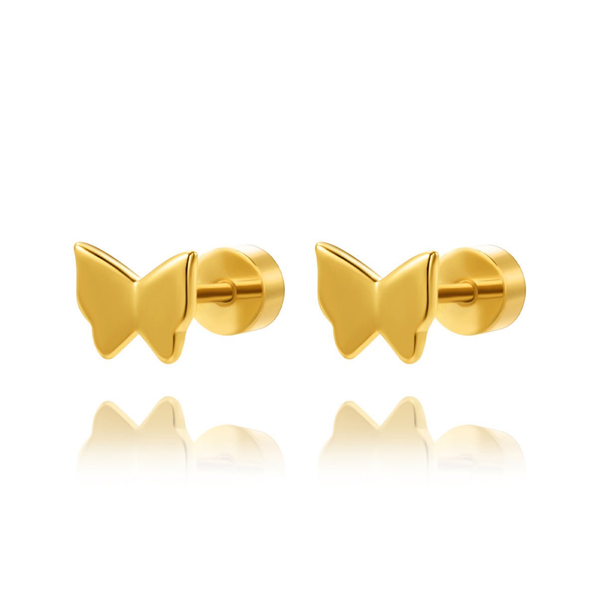 Goldene Ohrstecker mit Zirkonia - Blattdesign - Nach - Dir.de