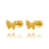 Goldene Ohrstecker mit Zirkonia - Blattdesign - Nach - Dir.de
