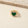 Goldener Statement - Ring mit schwarzem Herz - Nach - Dir.de
