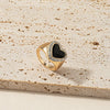 Goldener Statement - Ring mit schwarzem Herz - Nach - Dir.de
