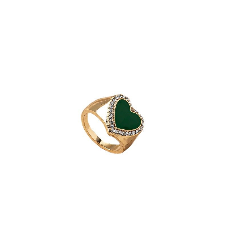 Goldener Statement - Ring mit schwarzem Herz - Nach - Dir.de