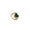 Goldener Statement - Ring mit schwarzem Herz - Nach - Dir.de