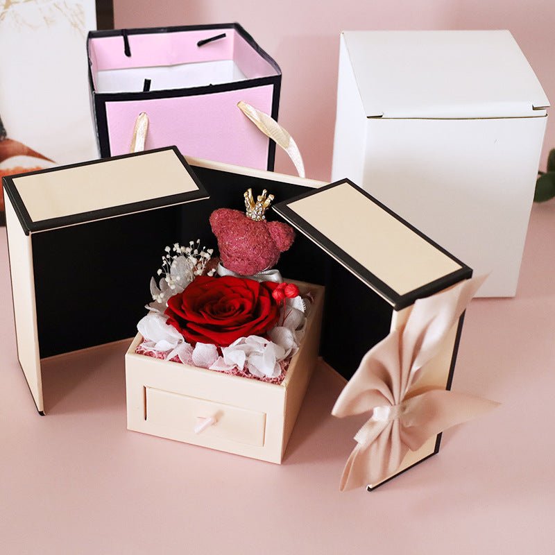 Luxus Geschenkbox mit Rose & Ringfach - Nach - Dir.de