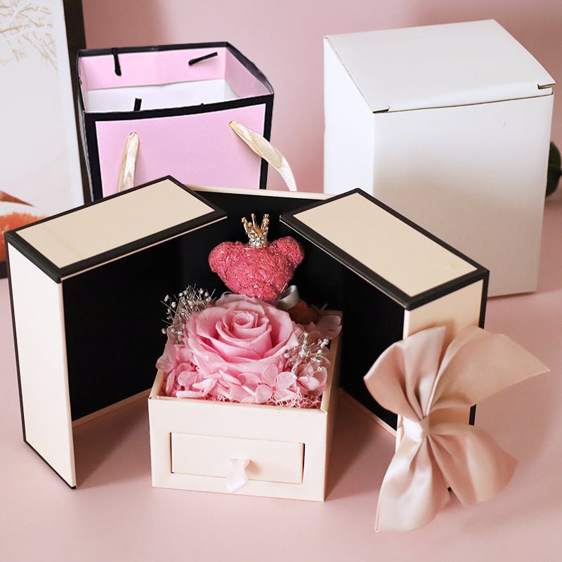 Luxus Geschenkbox mit Rose & Ringfach - Nach - Dir.de