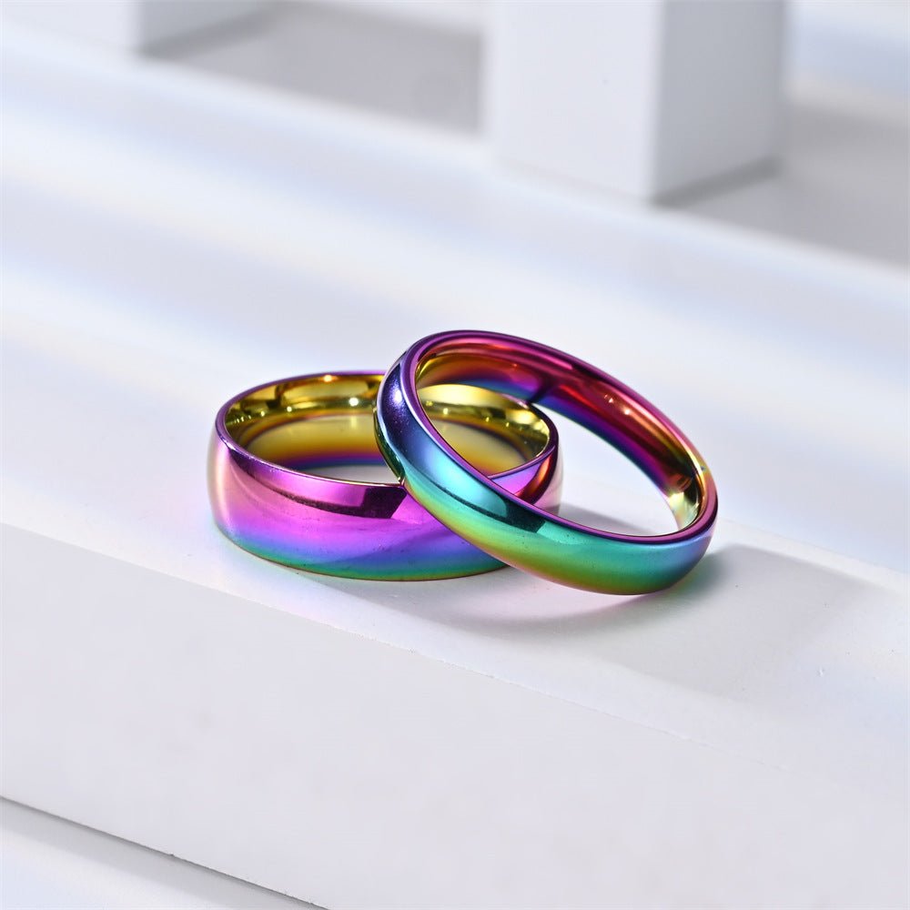 Regenbogen - Ring aus Edelstahl - Nach - Dir.de