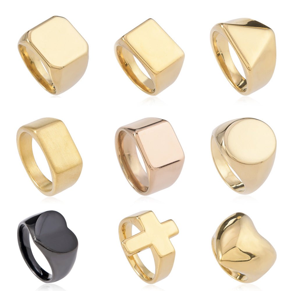 Schlichter Goldring mit Gravurfläche - Nach - Dir.de