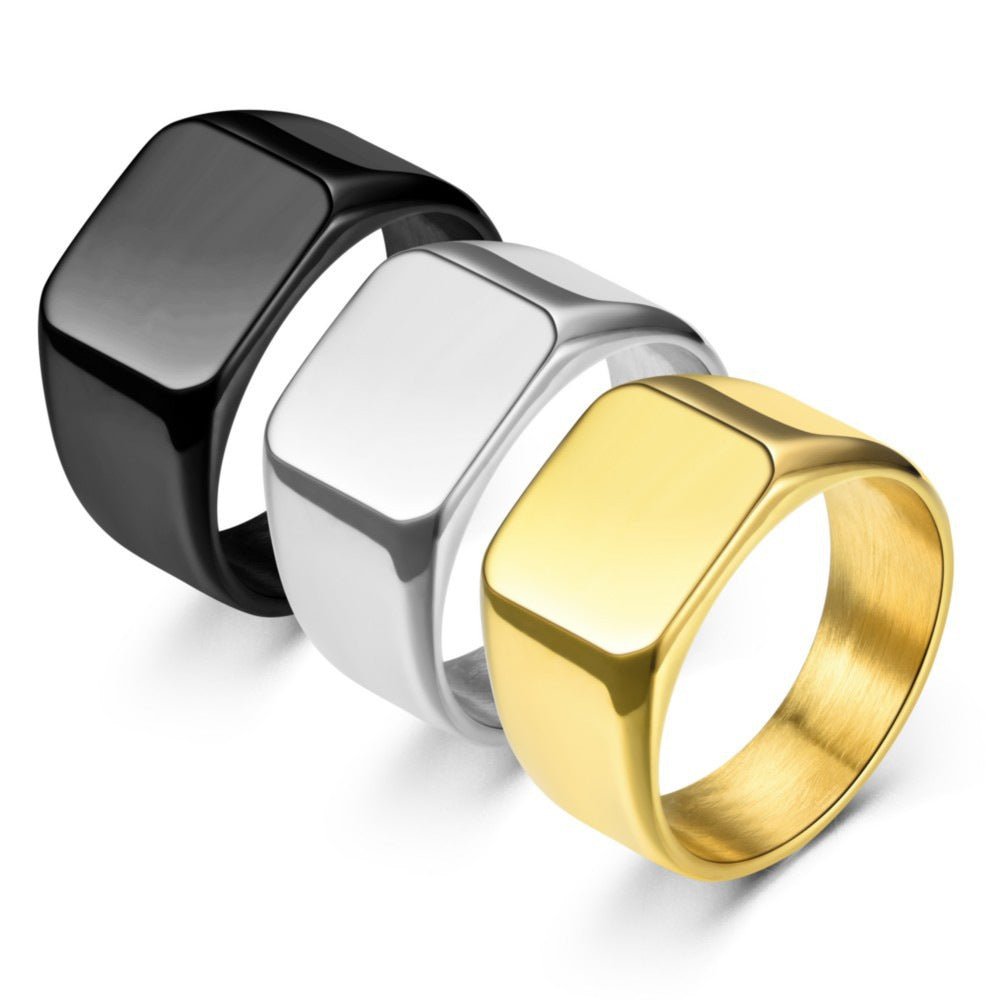Schlichter Goldring mit Gravurfläche - Nach - Dir.de